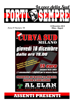 Anno IV Numero VII - Curva Sud Milano