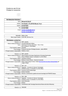 * NOTE - Universit&agrave; degli Studi di Milano