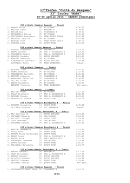 17&deg;Trofeo Citt&agrave; di Bergamo 33&deg; Trofeo BABY