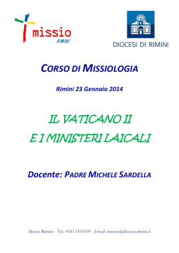 Il Vaticano II e i ministeri laicali