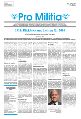 1914: R&uuml;ckblick und Lehren f&uuml;r 2014