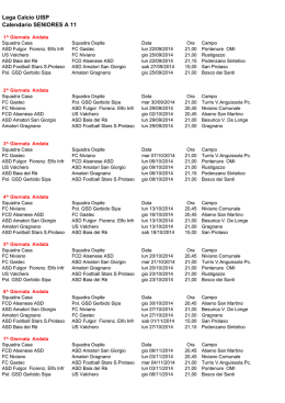 Lega Calcio UISP Calendario SENIORES A 11