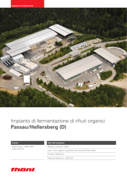 Impianto di fermentazione di rifiuti organici Passau/Hellersberg (D)