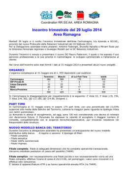 Incontro trimestrale del 29 luglio 2014 Area Romagna