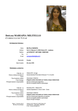 Dott.ssa MARIAPIA MILITELLO CURRICULUM