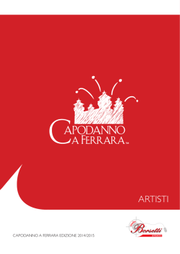 Scopri gli Artisti - Sito ufficiale del Capodanno a Ferrara