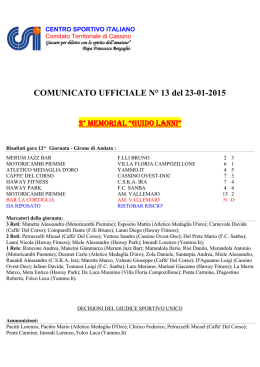 Calcio a 5 - Comunicato Ufficiale N. 13/2014-2015