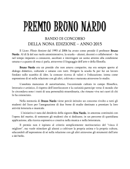 PREMIO BRUNO NARDO - Liceo Plinio Seniore