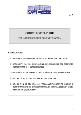 codice DISCIPLINA comparto