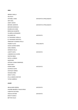elenco definitivo degli ammessi in ordine alfabetico