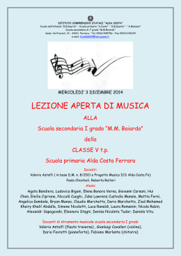 LEZIONE APERTA DI MUSICA