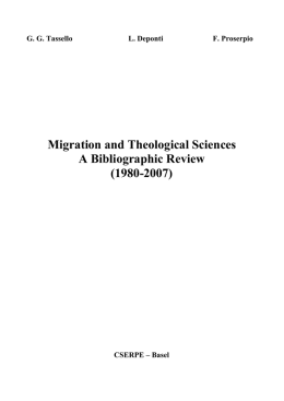 Migration and Theological Sciences A Bibliographic