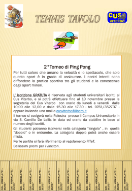 per info - Cus Viterbo