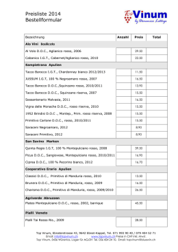 Preisliste 2014 Bestellformular
