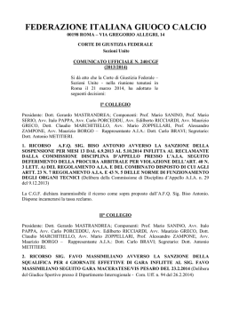 Leggi il comunicato in pdf - Federazione Italiana Giuoco Calcio