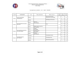 I&deg; ANNO &ndash; I&deg; SEMESTRE - Universit&agrave; degli Studi di Perugia