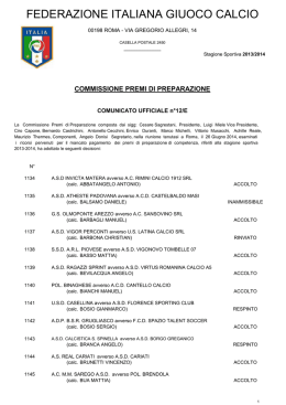 Leggi il comunicato in pdf - Federazione Italiana Giuoco Calcio