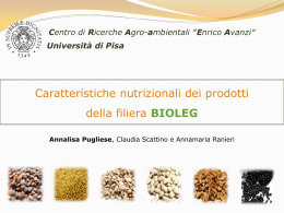 Caratteristiche nutrizionali dei prodotti della filiera BIOLEG