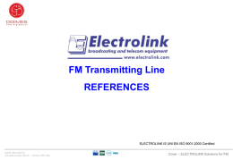 FM ELECTROLINK INSTALLATIONS: few examples