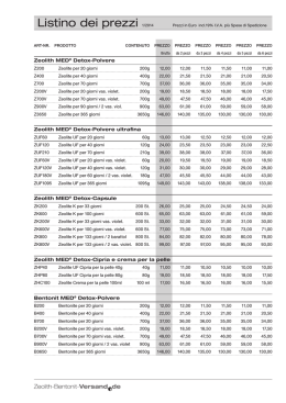 Listino dei prezzi 1/2014 - Zeolith-Bentonit