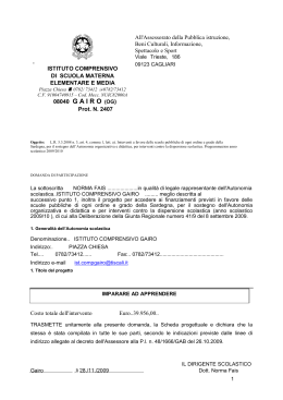 08040 G A I R O (OG) - Istituto Comprensivo Gairo e Cardedu
