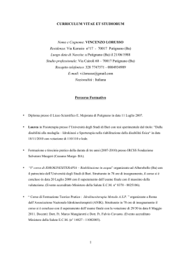 il mio CV completo - Dott. Vincenzo Lorusso