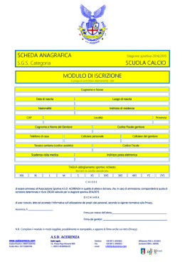 scheda anagrafica scheda anagrafica scuola - ASD
