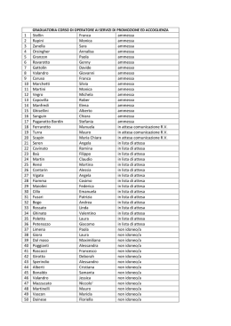 1 Stellin Franca ammessa 2 Rapini Monica
