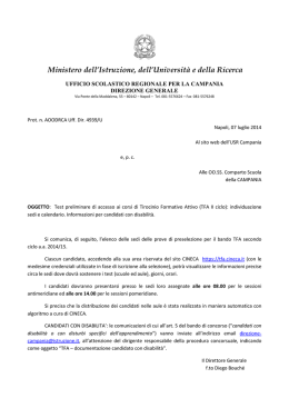 (TFA II ciclo): individuazione - Ufficio scolastico regionale per la