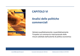CAPITOLO VI Analisi delle politiche commerciali