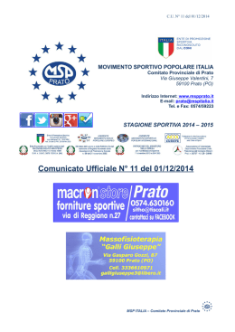 Comunicato Ufficiale n. 11 del 01-12-2014