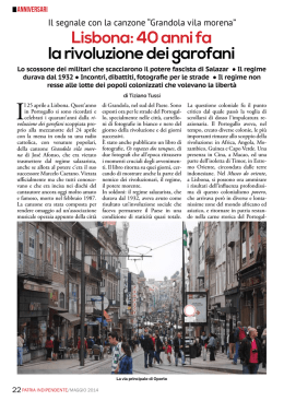 Lisbona: 40 anni fa la rivoluzione dei garofani di Tiziano Tussi