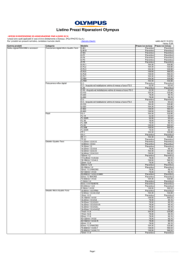 Listino Prezzi Riparazioni Olympus