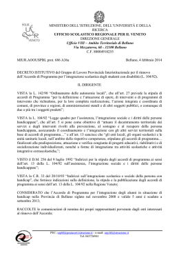 Decreto istitutivo del Gruppo di Lavoro Provinciale Interistituzionale