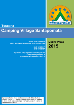 Listino Prezzi Camping Village Santapomata