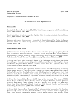 1 Riccardo Bellofiore April 2014 Universit&agrave; di Bergamo FB page con