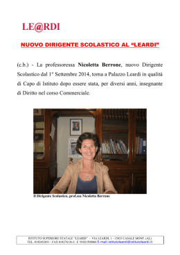 NUOVO DIRIGENTE SCOLASTICO AL “LEARDI” (c.b.)