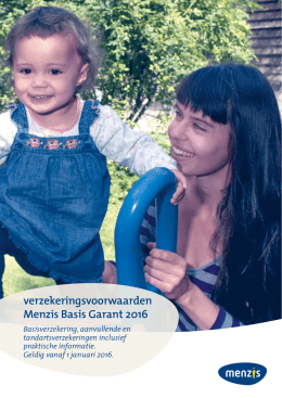 verzekeringsvoorwaarden Menzis Basis Garant 2016