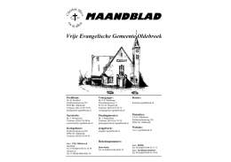 MAANDBLAD - Vrije Evangelische Gemeente Oldebroek