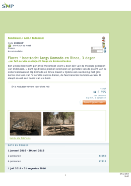 Flores * boottocht langs Komodo en Rinca, 3 dagen € 555