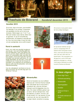Theehuis de Bosrand Kerstbrief december 2015