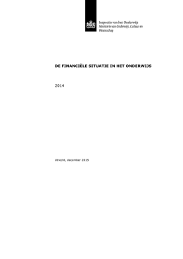 de financi&euml;le situatie in het onderwijs 2014