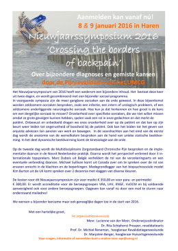 Crossing the borders of backpain - Nederlandse Vereniging van