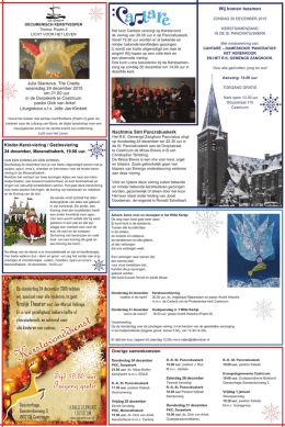 Programma van kerstvieringen in de kerken van Castricum.