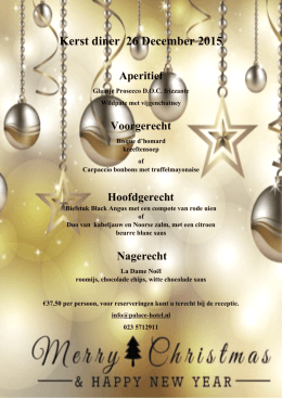 Kerst menu 2015