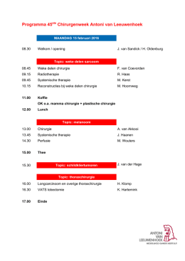 Programma 45 Chirurgenweek Antoni van Leeuwenhoek