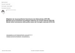 Mitglieder der Aussenpolitische Kommission des Nationalrates (APK