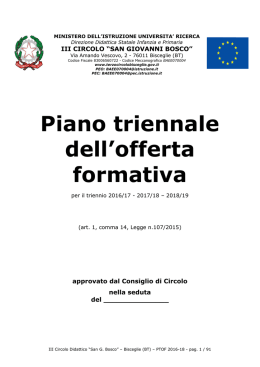 Piano triennale dell`offerta formativa