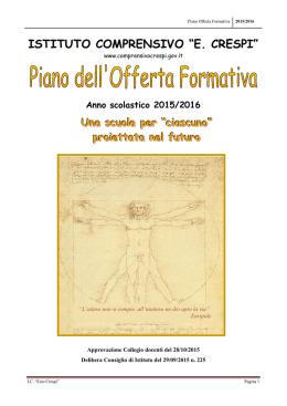 Piano Offerta Formativa - Istituto Comprensivo Statale "E. Crespi"