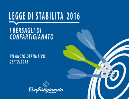 LEGGE DI STABILITA` 2016 - Confartigianato Vicenza